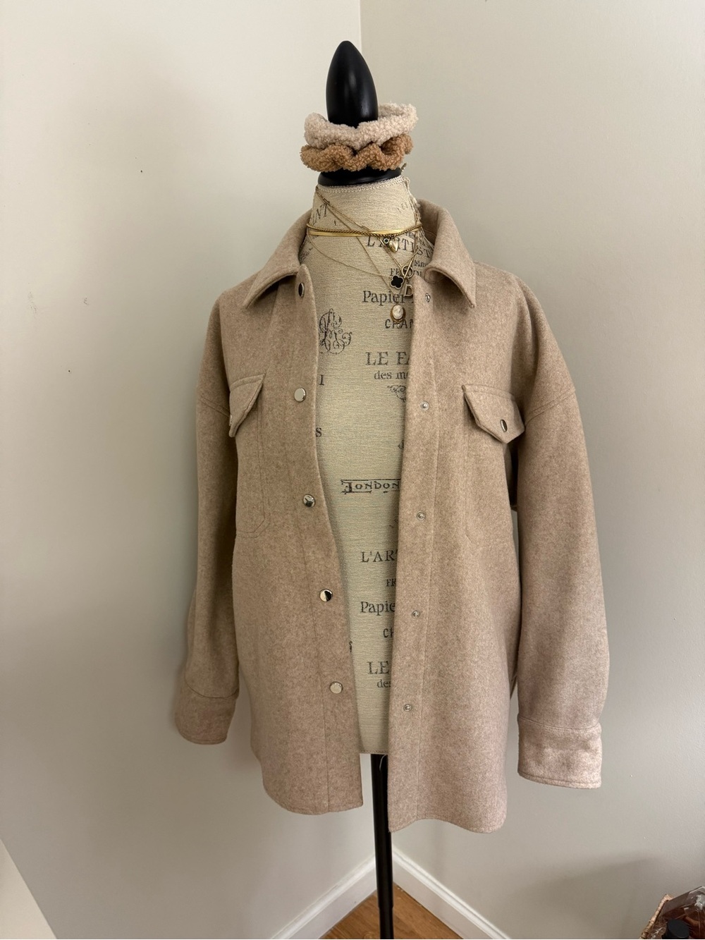 Zara Taupe Utility Shacket Jacket